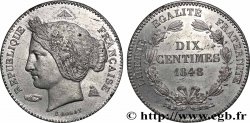 Concours de 10 centimes, essai en étain par Rogat, premier concours, deuxième revers 1848 Paris VG.3152 var.