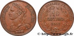 Concours de 10 centimes, essai en cuivre par Montagny, premier revers 1848 Paris VG.3147 
