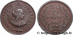 Reproduction fantaisiste hybride 1 franc Louis-Philippe, couronne de chêne / médaille 1848 Paris 