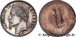 Essai uniface d’avers de 1 franc Napoléon III, tête laurée n.d.  VG.3625 var. AU 