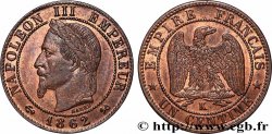 Un centime Napoléon III, tête laurée 1862 Bordeaux F.103/7