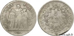 5 francs Union et Force, Union serré, avec glands intérieurs et gland extérieur 1801 Bayonne F.288/68