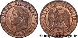 Un centime Napoléon III, tête laurée 1862 Bordeaux F.103/7