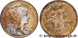 10 centimes Daniel-Dupuis, argenté et doré 1898 Paris F.136/5 var.