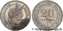 Essai de 20 centimes Merley, tranche à 20 pans 1889 Paris GEM.50 13 var. EBC+ 