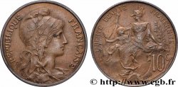 Essai de 10 centimes Daniel-Dupuis en bronze, flan mat 1898 Paris F.136/3