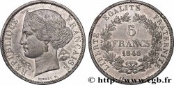 Concours de 5 francs, essai en étain par Borrel 1848 Paris VG.3063 var.