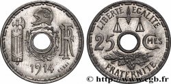 Essai de 25 centimes par Becker, petit module 1914 Paris GEM.67 6 var.