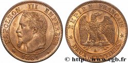 Deux centimes Napoléon III, tête laurée 1861 Paris F.108A/1