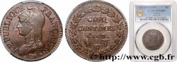 Cinq centimes Dupré, grand module 1799 Lille F.115/78