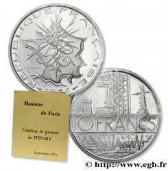 Piéfort argent de 10 francs Mathieu 1974 Pessac F.365/2P