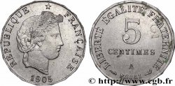 Essai de 5 centimes nickel, 18 pans, contremarqué 1905 Paris GEM.13 12 SPL+ 