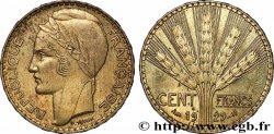 Concours de 100 francs or, essai de Turin en bronze-aluminium 1929 Paris GEM.283 4