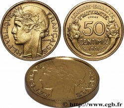 Essai-piéfort de 50 centimes Morlon, avec raisin, sans fruit 1931  GEM.84 EP