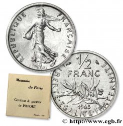 Piéfort nickel de 1/2 franc Semeuse 1965 Paris F.198/4P
