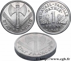 Essai-piéfort de 1 franc Francisque 1942 Paris GEM.98 EP