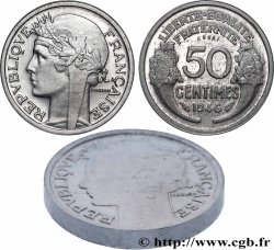 Essai-piéfort de 50 centimes Morlon, légère 1946  GEM.88 EP