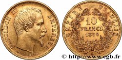 10 francs or Napoléon III, tête nue, petit module, tranche lisse 1854 Paris F.505/1