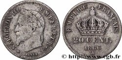 20 centimes Napoléon III, tête laurée, petit module 1866 Paris F.149/4