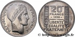 Préparation de la 20 francs, type Turin, essai en aluminium, tranche striée 1938 Paris GEM.200  6