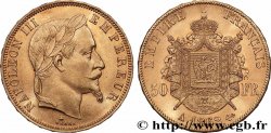 50 francs or Napoléon III, tête laurée 1862 Paris F.548/1