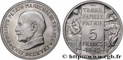 Essai grand module de 5 francs Pétain en aluminium par Bazor et Galle 1942 Paris GEM.143 3