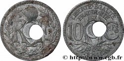10 centimes Lindauer en zinc, Cmes souligné et millésime avec points, fautée trou décentré 1941  F.140/2 var. TTB 