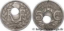 5 centimes Lindauer, petit module, fautée trou décentré 1924 Poissy F.122/9 var. TB+ 