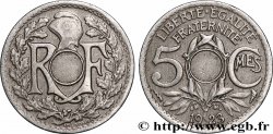 5 centimes Lindauer, petit module, Fautée non perforée 1923 Poissy F.122/7 var. TTB 
