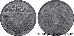 10 centimes État français, grand module, non perforé 1941 Paris F.141/2 var. XF 