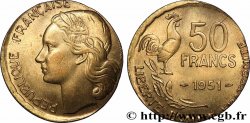 50 francs Guiraud, Fautée frappé sur un flan de 20 Francs 1951  F.425/5 var. SUP+ 