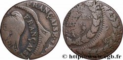 Cinq centimes Dupré, grand module, Fauté Double frappe 1797 Paris F.115/1 var.
