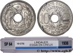 Essai de 10 centimes Lindauer, ESSAI en creux 1938  GEM.40 2 MS64 GENI