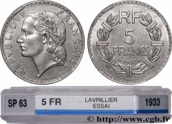 Essai de 5 francs Lavrillier, nickel 1933  F.336/1