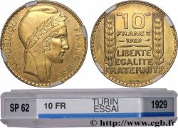 Concours de 10 francs, essai de Turin en bronze-aluminium 1929 Paris GEM.169 3