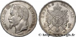 5 francs Napoléon III, tête laurée 1868 Strasbourg F.331/13