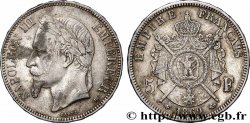 5 francs Napoléon III, tête laurée 1869 Strasbourg F.331/15