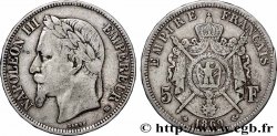 5 francs Napoléon III, tête laurée 1869 Strasbourg F.331/15