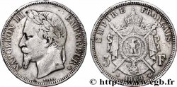5 francs Napoléon III, tête laurée 1869 Strasbourg F.331/15
