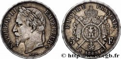 5 francs Napoléon III, tête laurée 1869 Strasbourg F.331/15