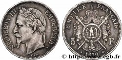5 francs Napoléon III, tête laurée 1870 Paris F.331/16 BB 