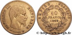 10 francs or Napoléon III, tête nue 1859 Paris F.506/7