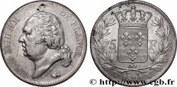 5 francs Louis XVIII, tête nue 1821 Lille F.309/67