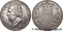5 francs Louis XVIII, tête nue 1822 Paris F.309/68