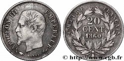 20 centimes Napoléon III, tête nue 1860 Paris F.148/14