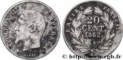 20 centimes Napoléon III, tête nue 1862 Paris F.148/17