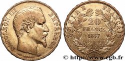 20 francs or Napoléon III, tête nue 1857 Paris F.531/12