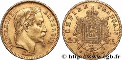 20 francs or Napoléon III, tête laurée 1866 Strasbourg F.532/14