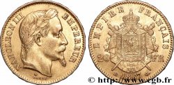 20 francs or Napoléon III, tête laurée, petit BB 1867 Strasbourg F.532/16