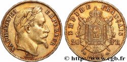 20 francs or Napoléon III, tête laurée, petit BB 1869 Strasbourg F.532/21